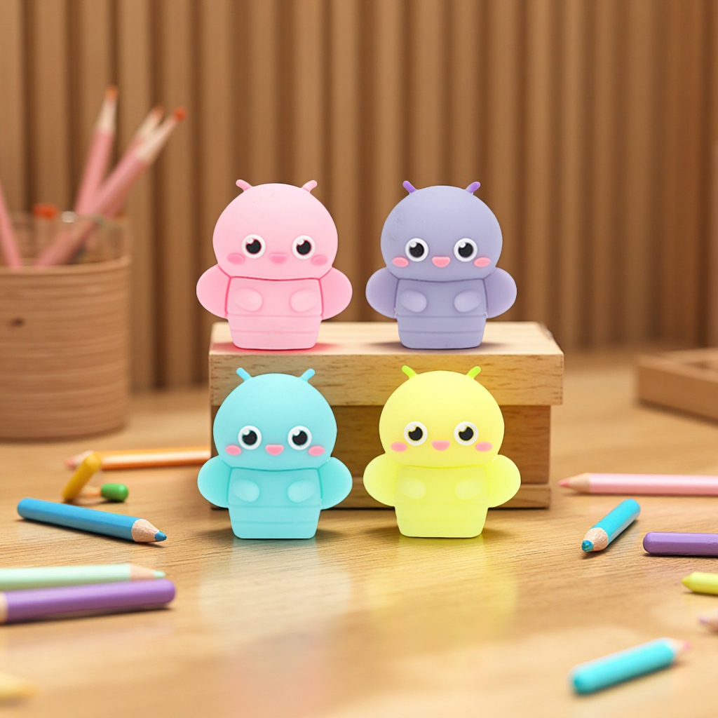 Weibo Firefly Silicone Pencil sharpener, cute student handheld pencil sharpener, PVC pencil sharpener wholesale products, pencil sharpener stationery supplies Item Picture
