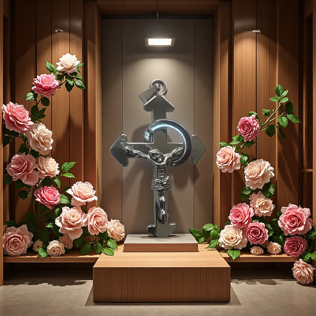 男款十字架吊坠合金项链时尚潮流百搭男士饰品简约个性项链挂件