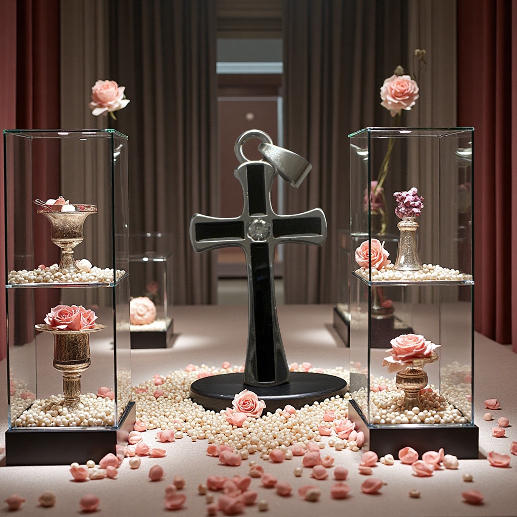 男款十字架吊坠简约时尚合金材质项链