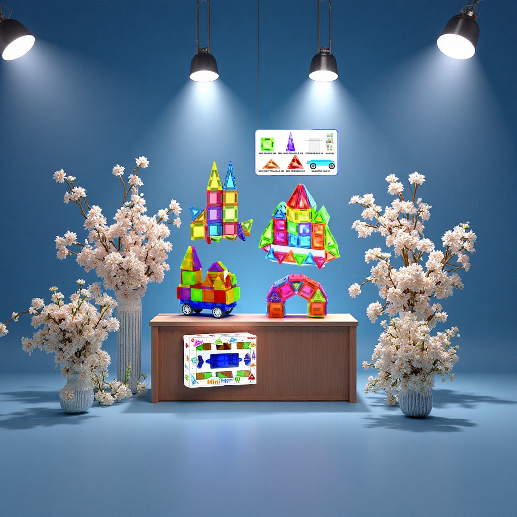 110pcs mini磁力片积木DIY益智拼搭建构片儿童创意拼插玩具拼装玩具套装磁力片磁力玩具产品图