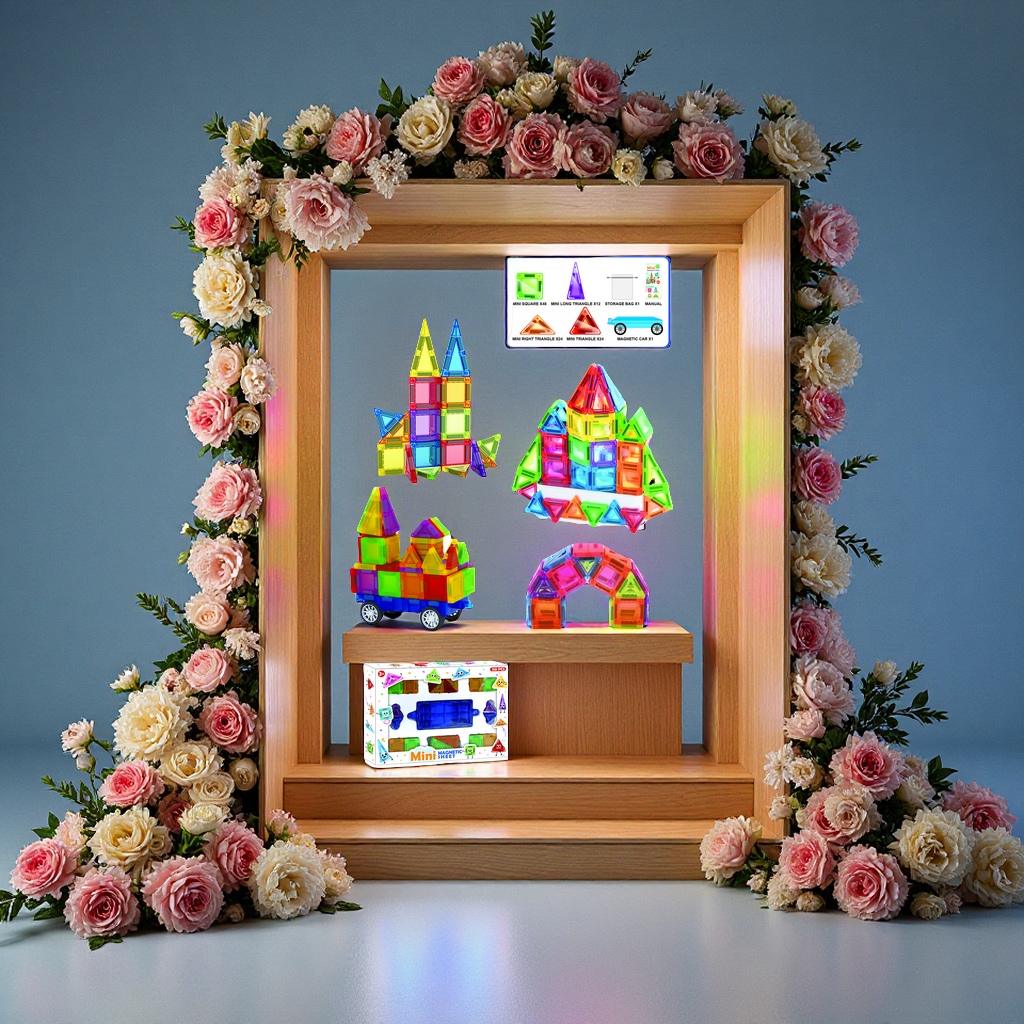 110pcs mini磁力片积木DIY益智拼搭建构片儿童创意拼插玩具拼装玩具套装磁力片磁力玩具细节图