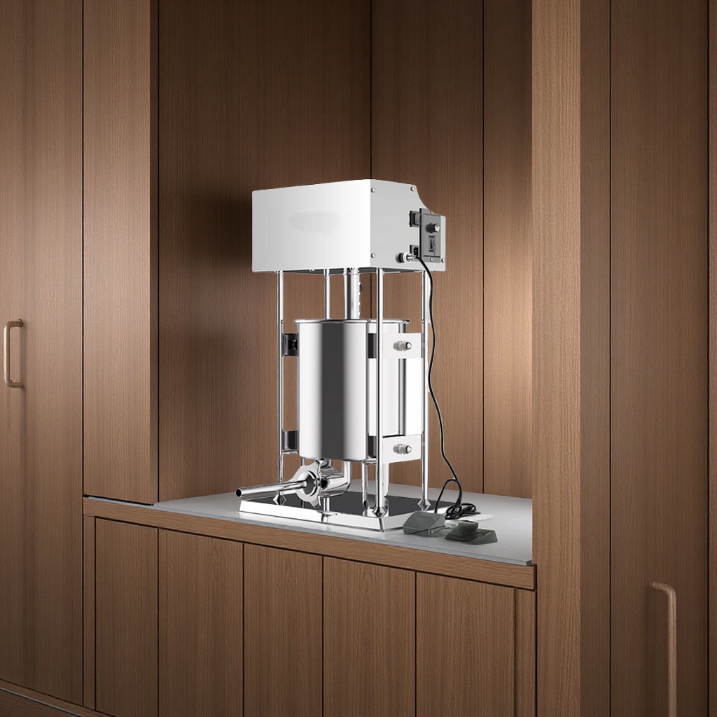 Factory direct sales of 10L commercial electric stainless steel sausage stuffing machine, household sausage-making equipment, and meat processing tools details Picture