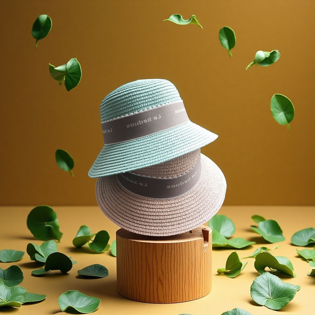 Little Deer Children's straw Hat Summer Outing Sun Protection parent-child style cotton thread sun hat Adjustable outdoor children's hat details Picture