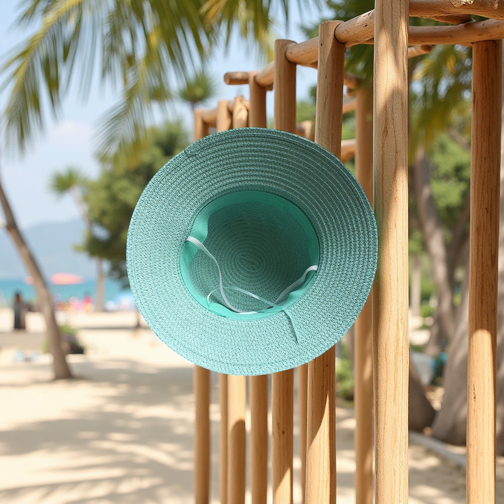 Little Deer Children's straw Hat Summer Outing Sun Protection parent-child style cotton thread sun hat Adjustable outdoor children's hat Specification image