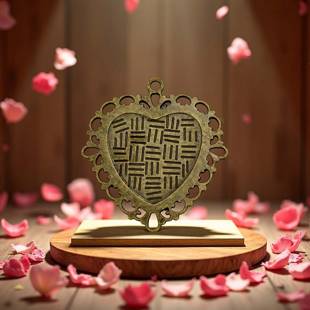 环保合金底台25桃心玻璃DIY时光宝石底托产品图