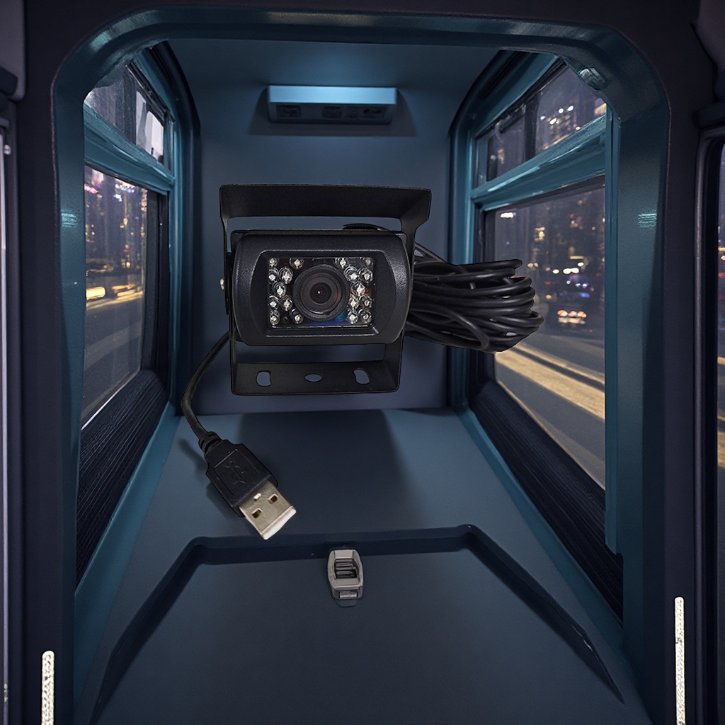 倒车摄像头12V24V高清夜视大巴车后视侧视监控120度红外广角耳机