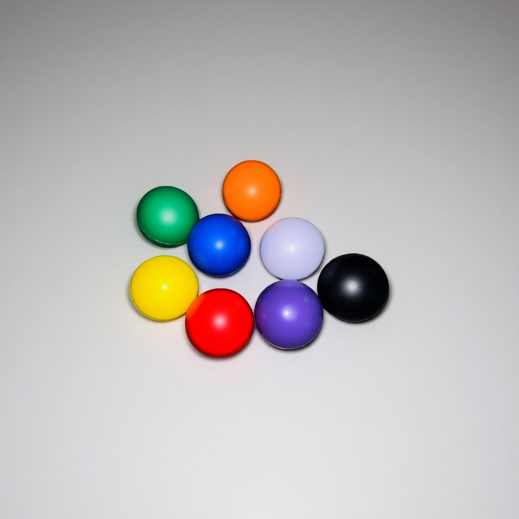 PU球儿童玩具弹力球运动健身球室内外休闲球直径8cm随机色彩