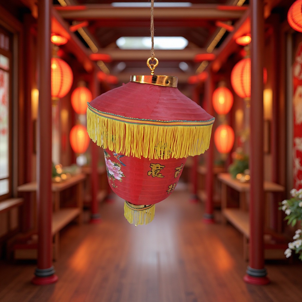 12寸花鸟花灯细节图