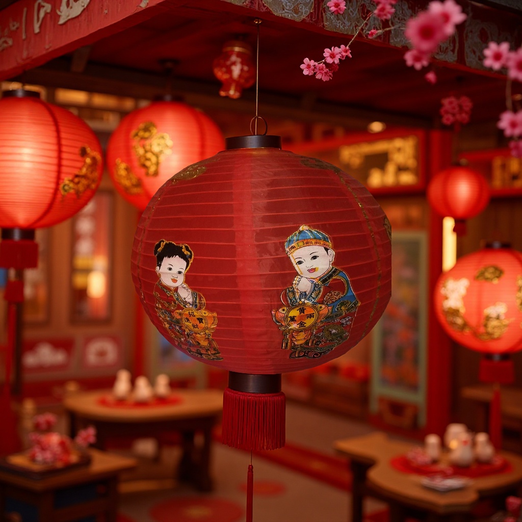 人物圆灯笼10寸产品图