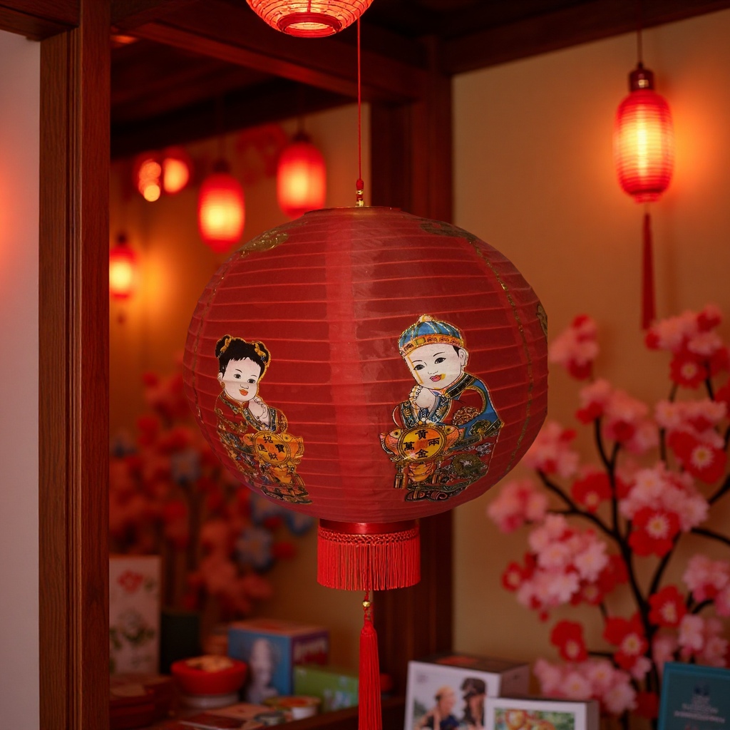 人物圆灯笼10寸细节图