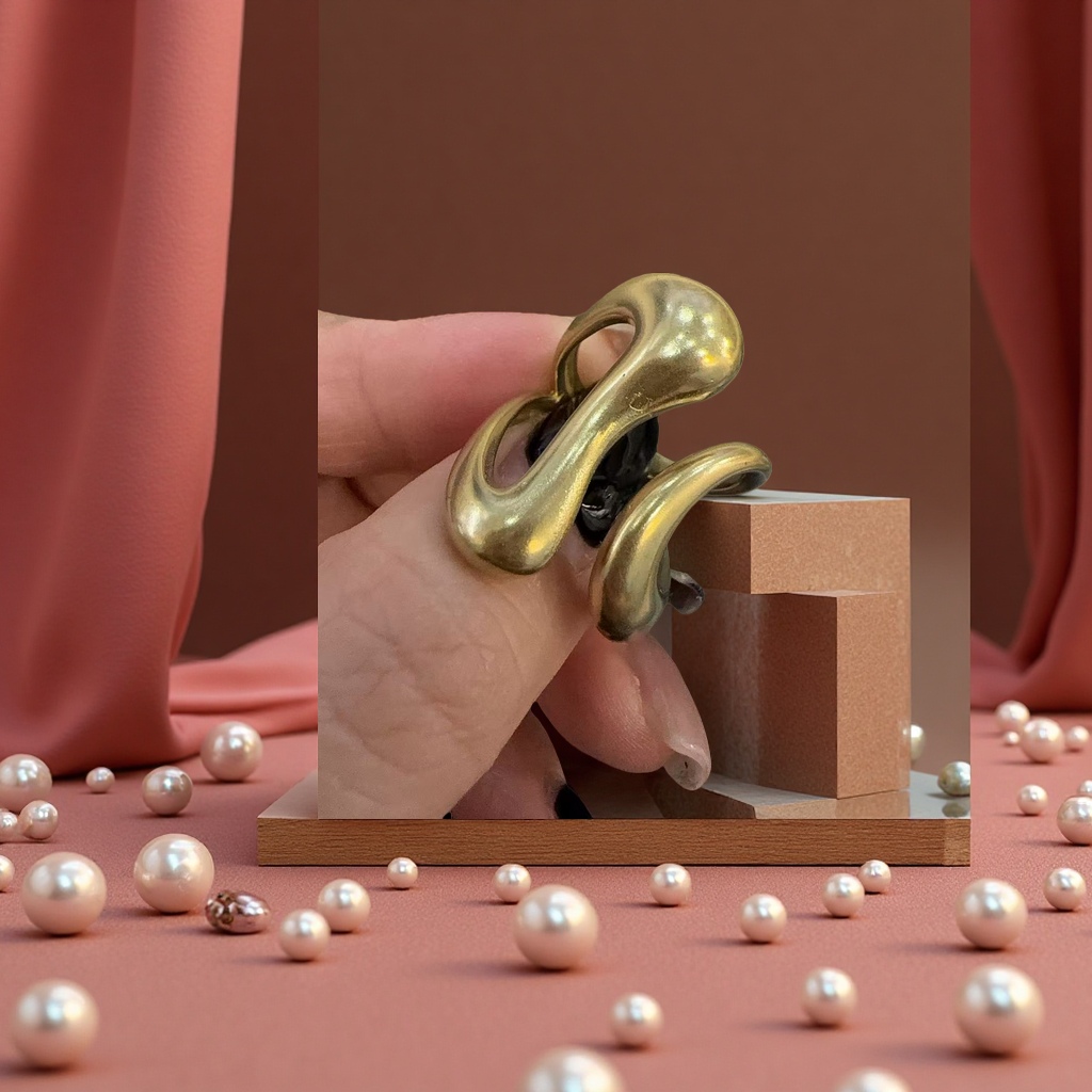 Eco-friendly brass irregular opening ring, fashionable, simple, individual and trendy accessory, suitable for both men and women as a gift