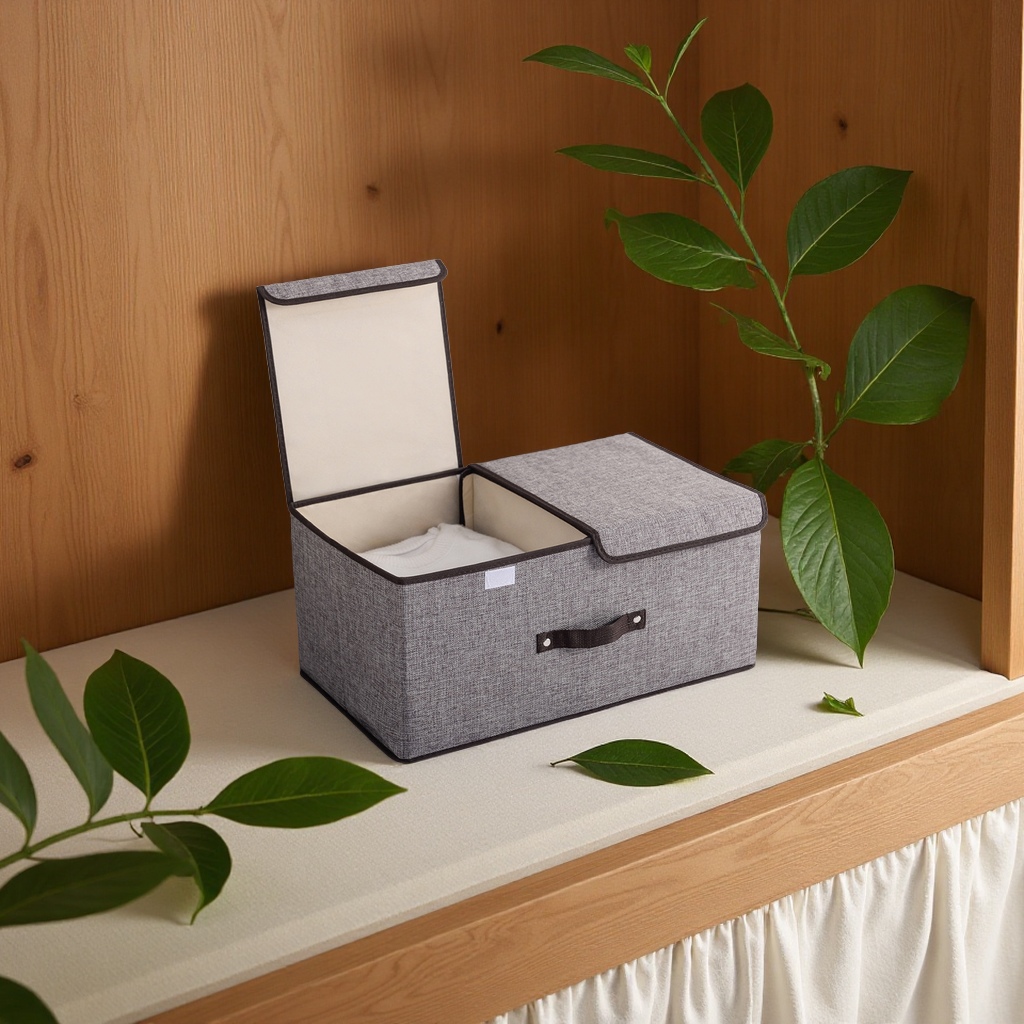 收纳箱/收纳箱布/收纳箱棉麻/收纳/被褥收纳箱白底实物图