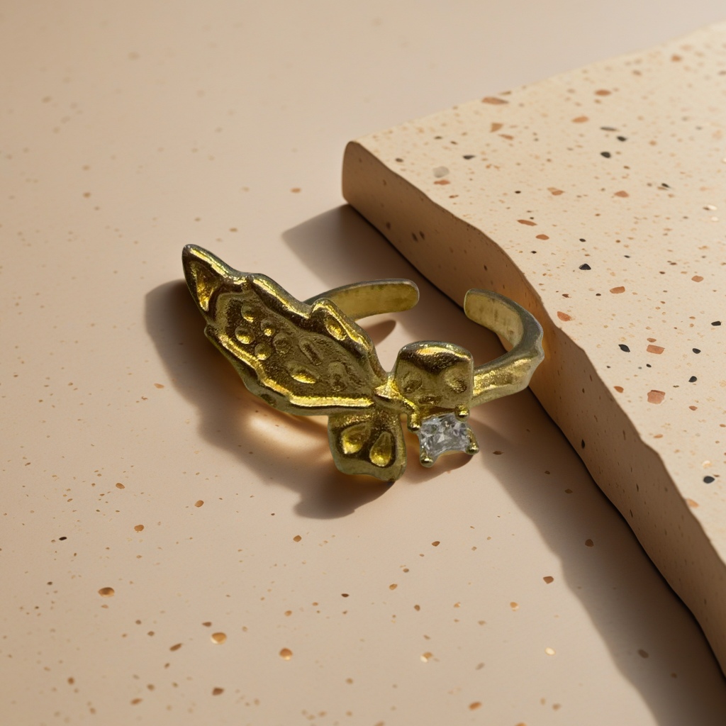 Eco-friendly brass zircon ring, retro high-end jewelry, fashionable and individual, versatile and simple ring, trendy accessory for both men and women, gift details Picture