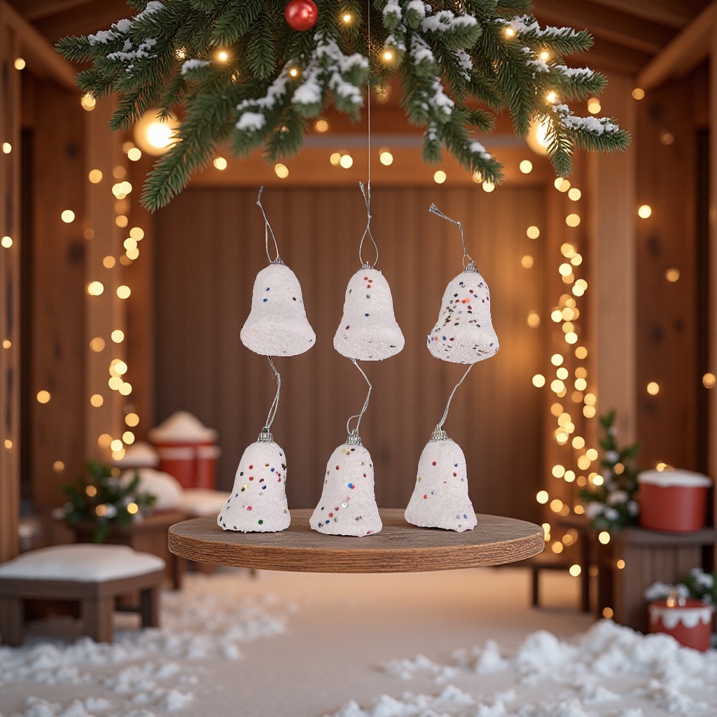 Christmas decorations, Christmas pendants, foam bells for festive celebrations, Christmas tree pendants, plastic bells Specification image