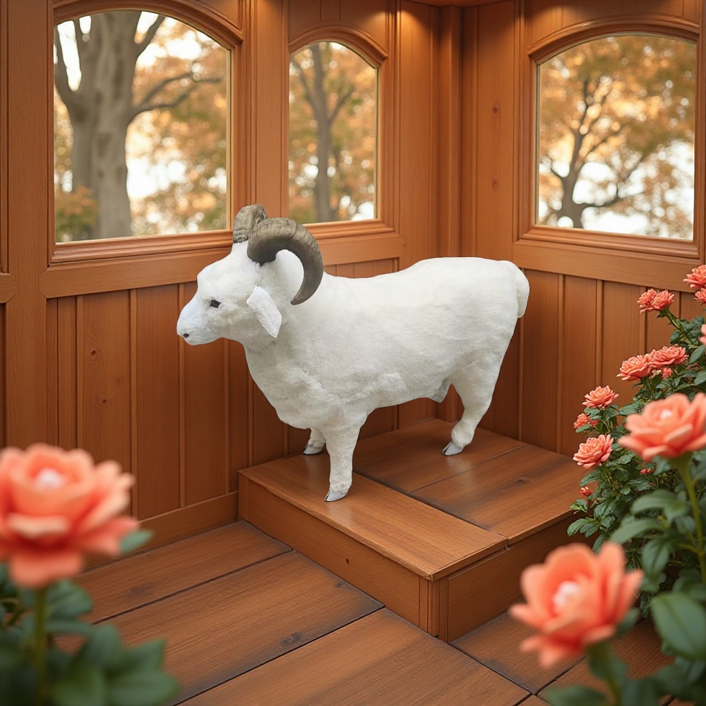 仿真羊毛绒玩具动物模型儿童节礼物逼真仿真羊摆件家居装饰软萌宠物细节图