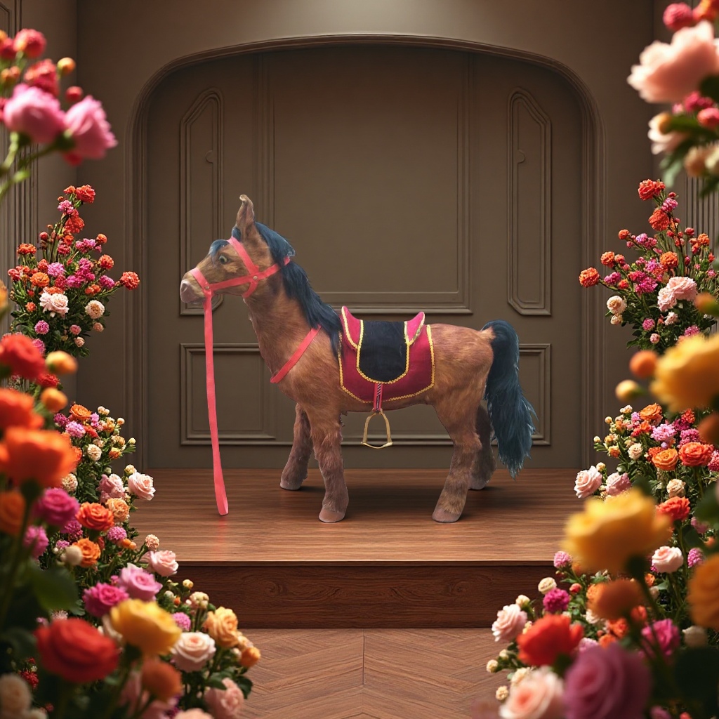 德保仿真马儿童玩具仿真动物模型幼儿早教益智玩具趣味动物装饰宠物玩偶产品图