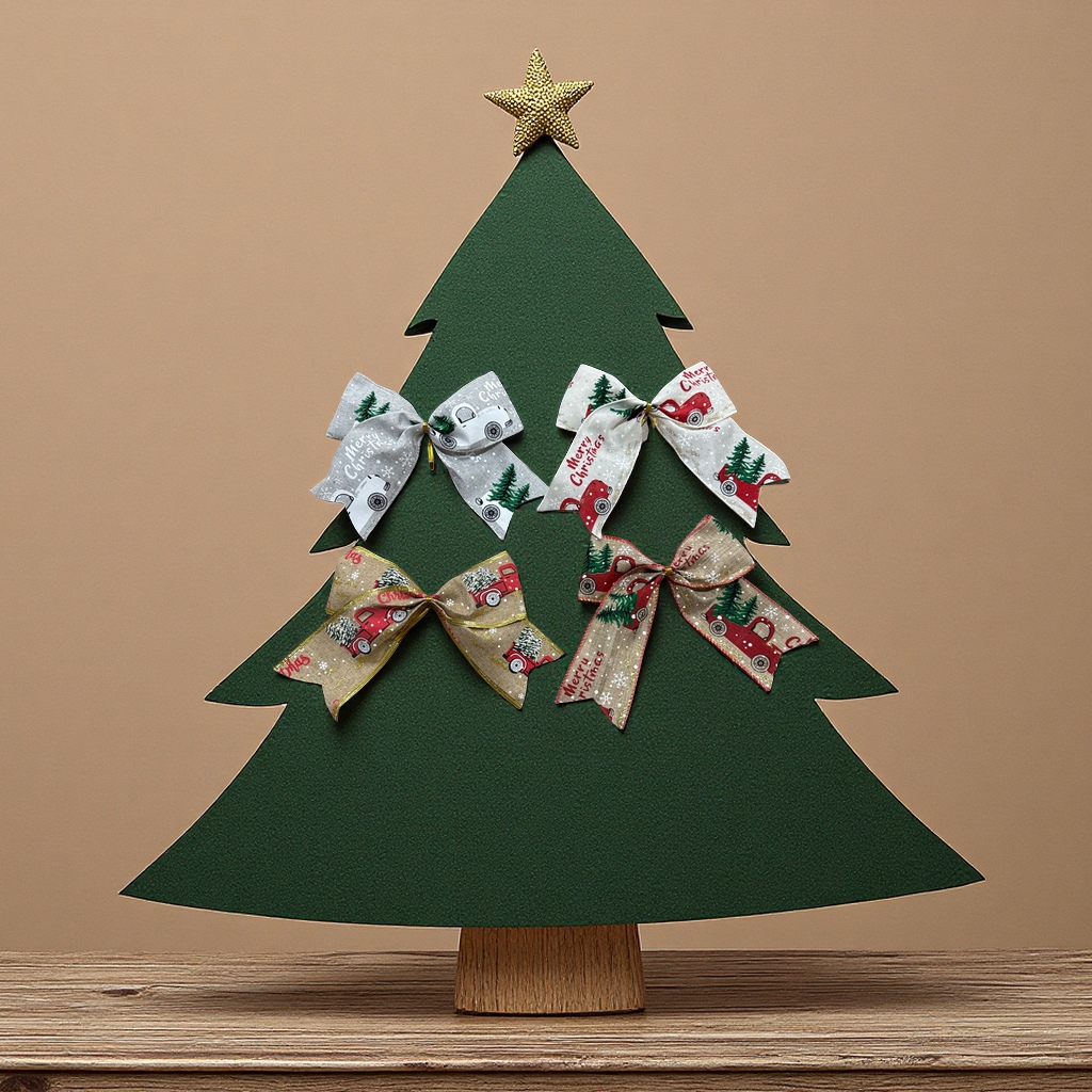 Christmas tree decorations, bows, holiday Christmas pendants, handcrafted ornaments, gift decoration accessories details Picture