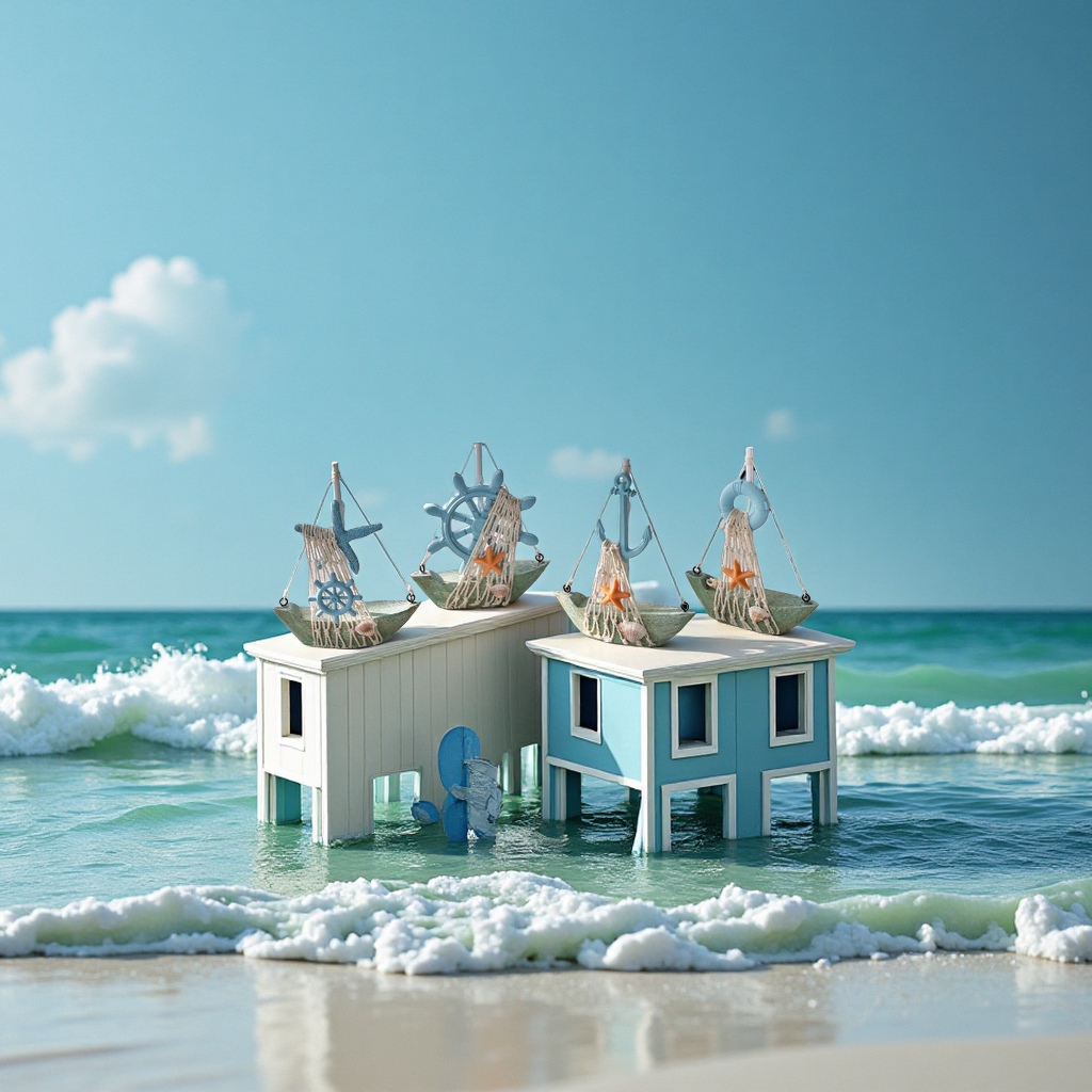 帆船模型四款小船套装手工拼装趣味收藏模型玩具儿童成人休闲装饰