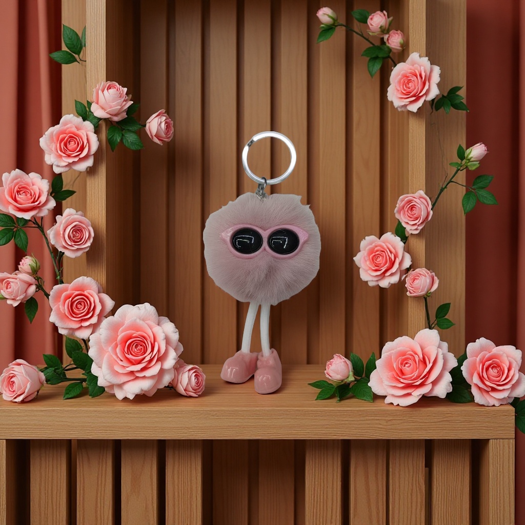 Plush coal ball keychain pendant, bag accessory Application Scenario