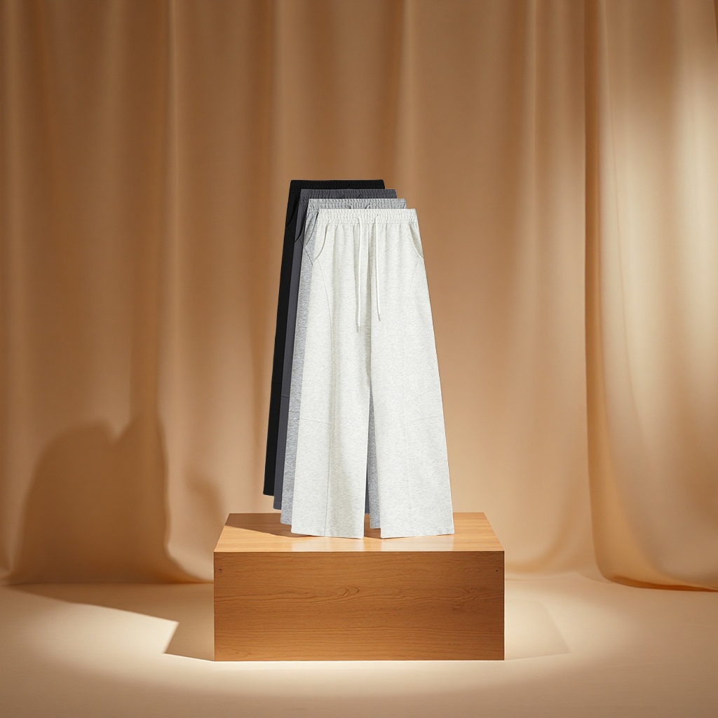 American curved wide-leg pants for women 2025 new style high-waisted loose straight-leg sporty casual banana sweatpants Item Picture