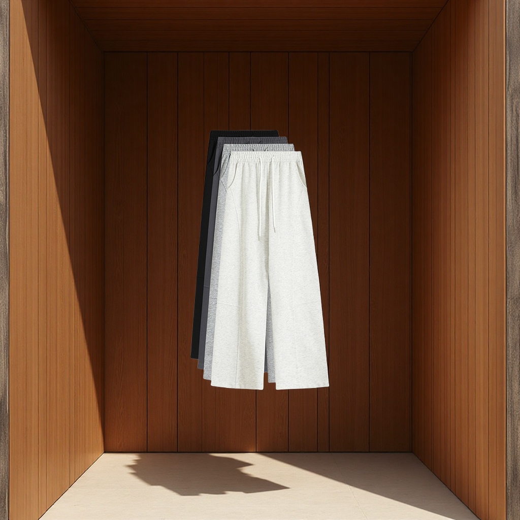 American curved wide-leg pants for women 2025 new style high-waisted loose straight-leg sporty casual banana-shaped sweatpants Casual long pants Item Picture