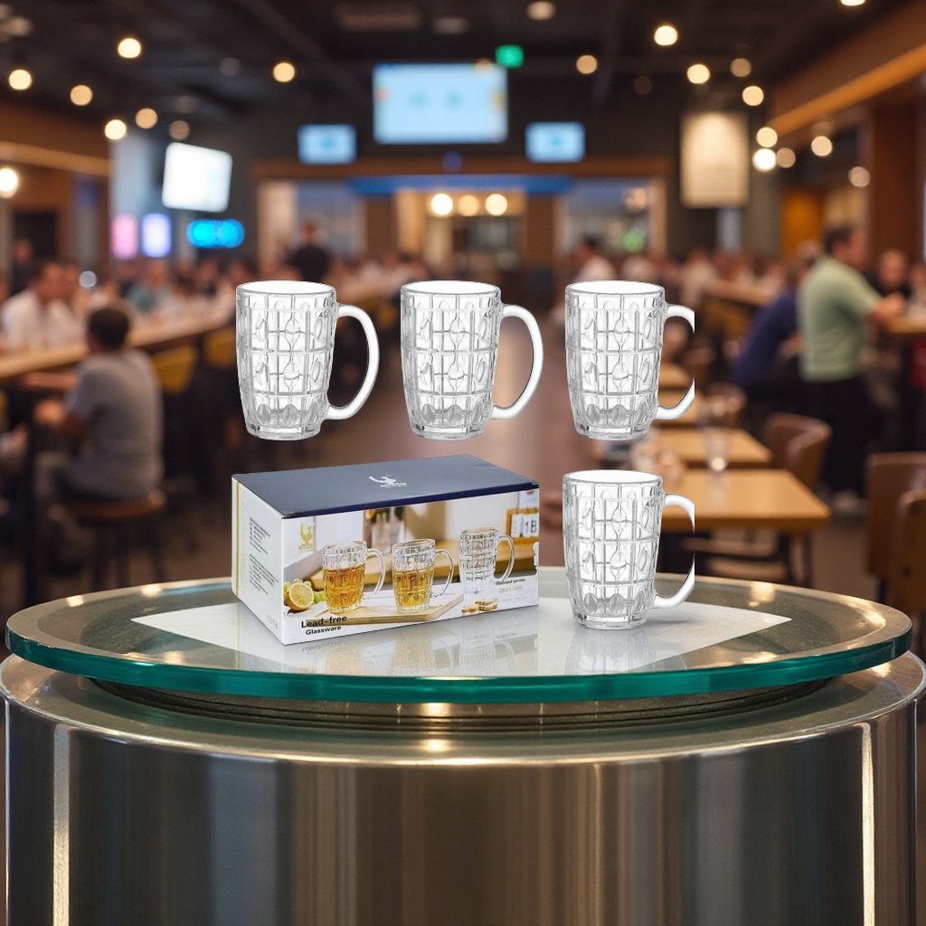 现货厂价直批扎啤杯玻璃带把啤酒杯餐厅烧烤店水杯茶水酒杯子