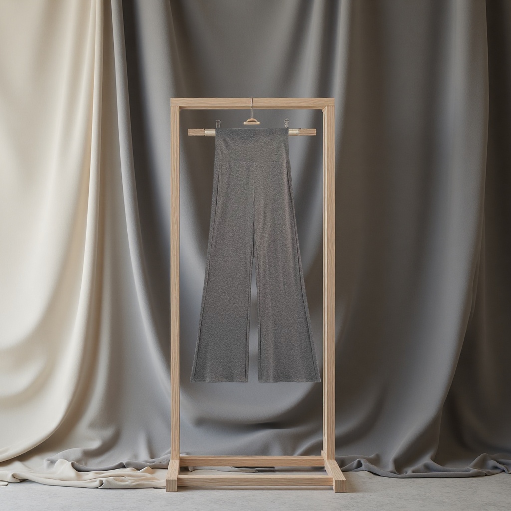 Grey flared flared pants for women in summer, thin, drape and nude cloud pants, petite slimming and form-fitting casual sportswear pants Item Picture