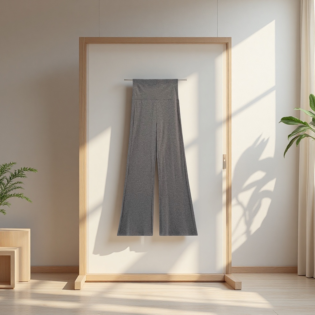 Grey flared flared pants for women in summer, thin, drape and nude, cloud pants, petite and slimming casual sportswear pants Item Picture