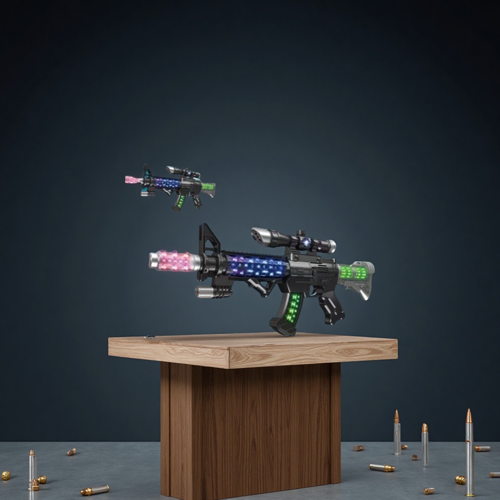 电动枪，动作声光枪 ，伸缩电动枪，彩盒包装，儿童玩具枪，生日礼物，商超玩具产品发光带灯智能玩具