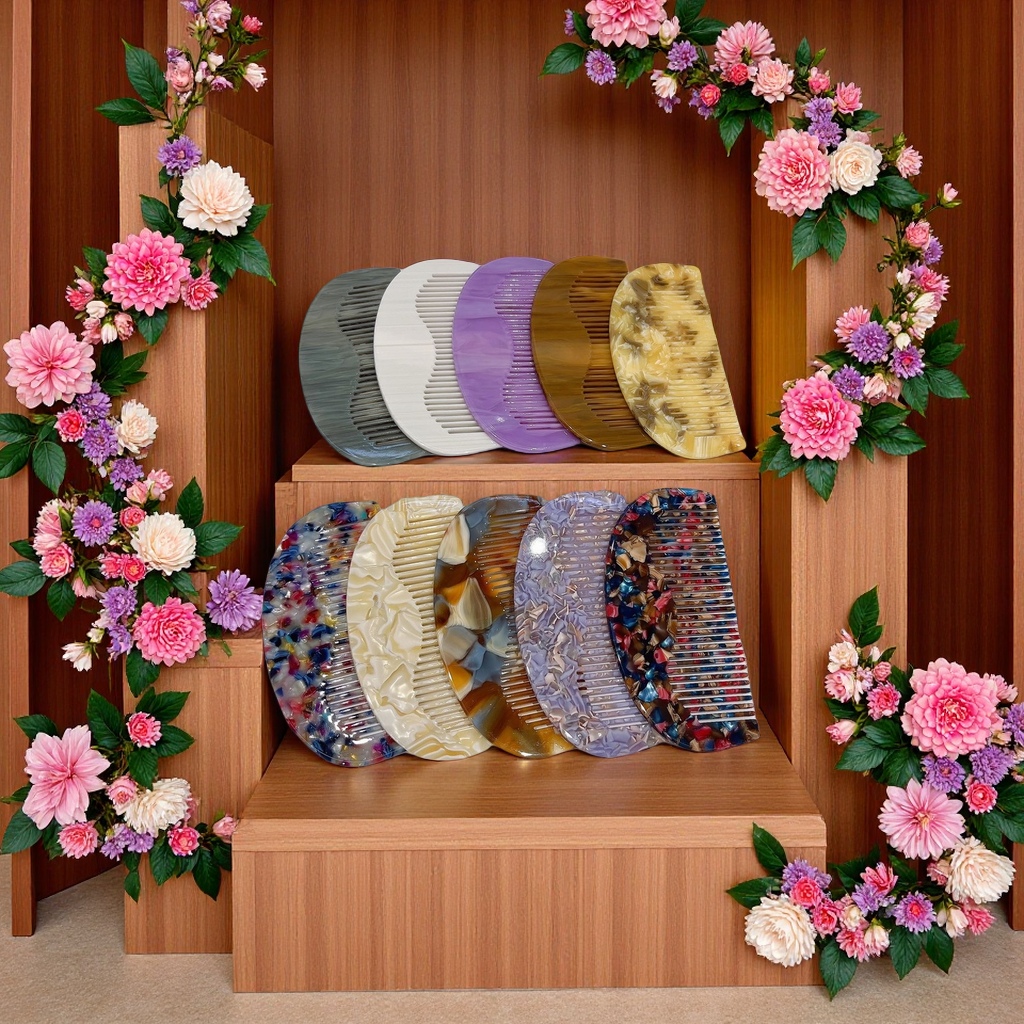 醋酸梳子柔顺护发梳防静电美容梳健康梳子便携款