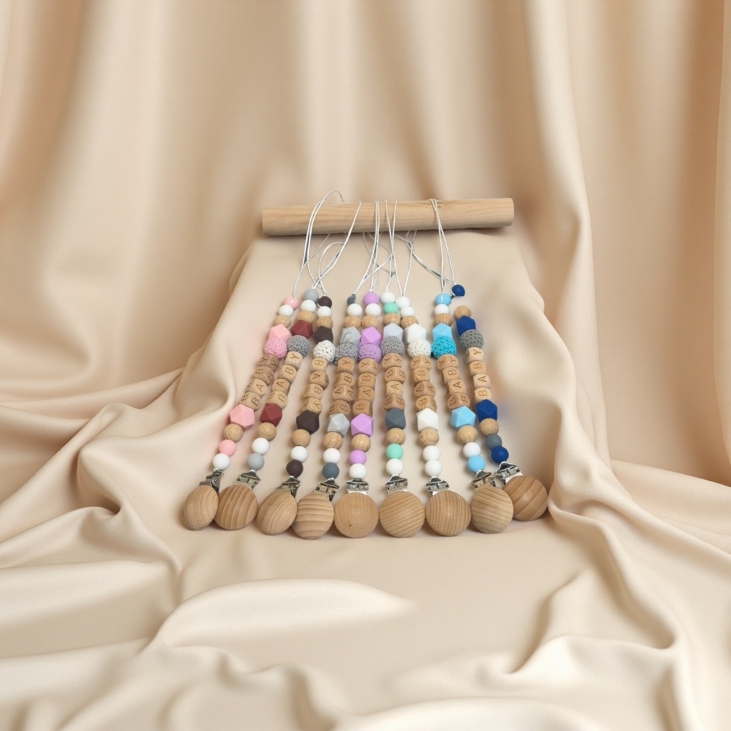 食品级婴儿防掉链磨牙棒牙胶安抚奶嘴链宝宝玩具硅胶防丢绳夹子