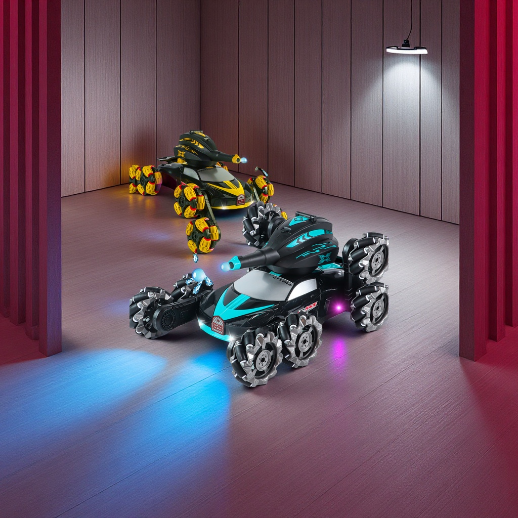 跨境热销儿童遥控车手势感应灯光音乐喷雾特技水弹车批发玩具