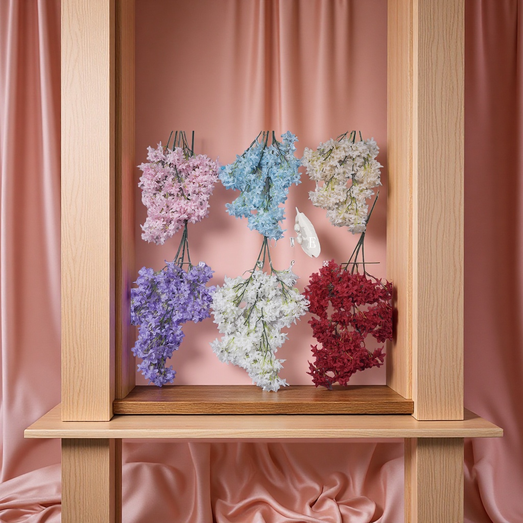 十字丁香仿真花束人造绢花塑料插花艺装饰婚礼布置礼盒装饰品