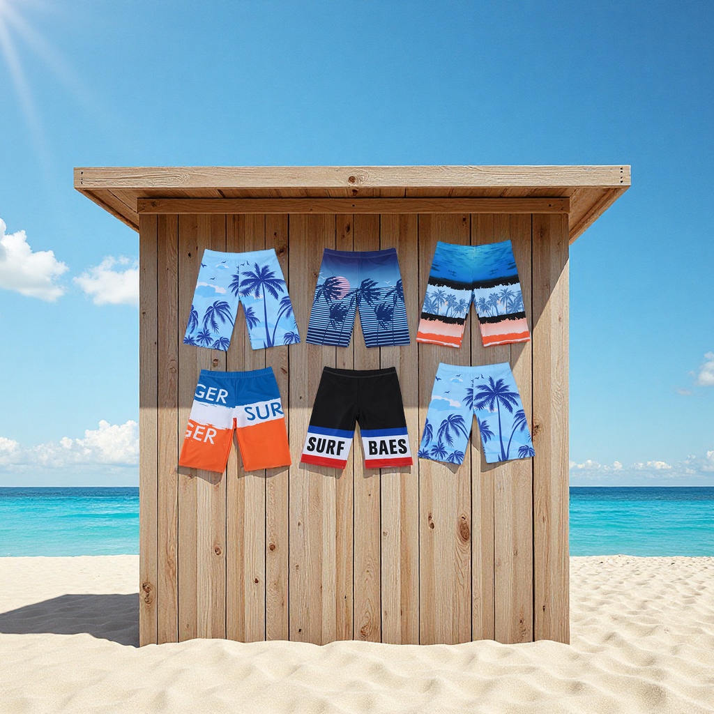 厂家直销男士沙滩泳裤五分宽松长腿大码夏季温泉游泳裤批发200斤款