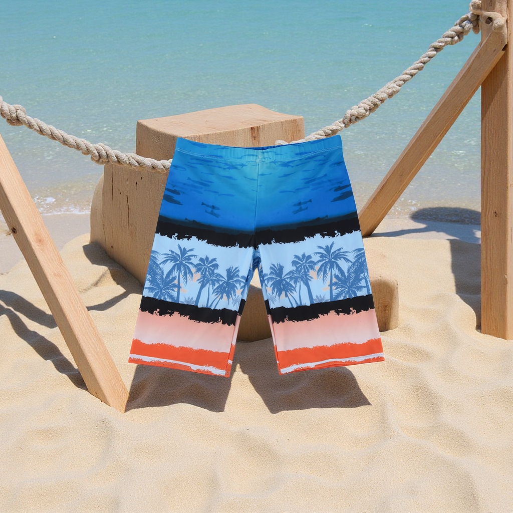 Factory direct sales of men's beach swimming trunks, 5-inch loose, long-leg, large-sized summer hot spring swimming trunks wholesale, 200 jin style details Picture