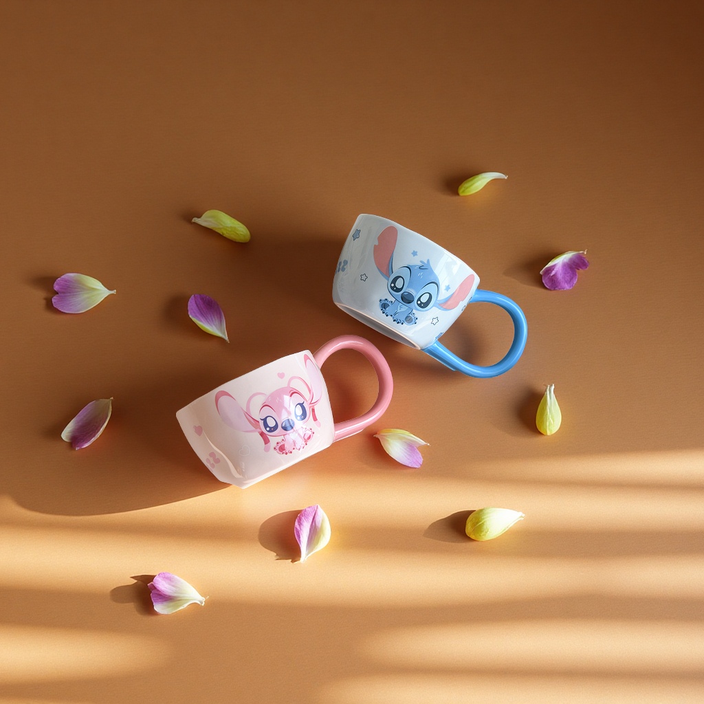 史迪仔正版授权萌趣马克杯高颜值大肚陶瓷水杯办公室卡通早餐杯批发