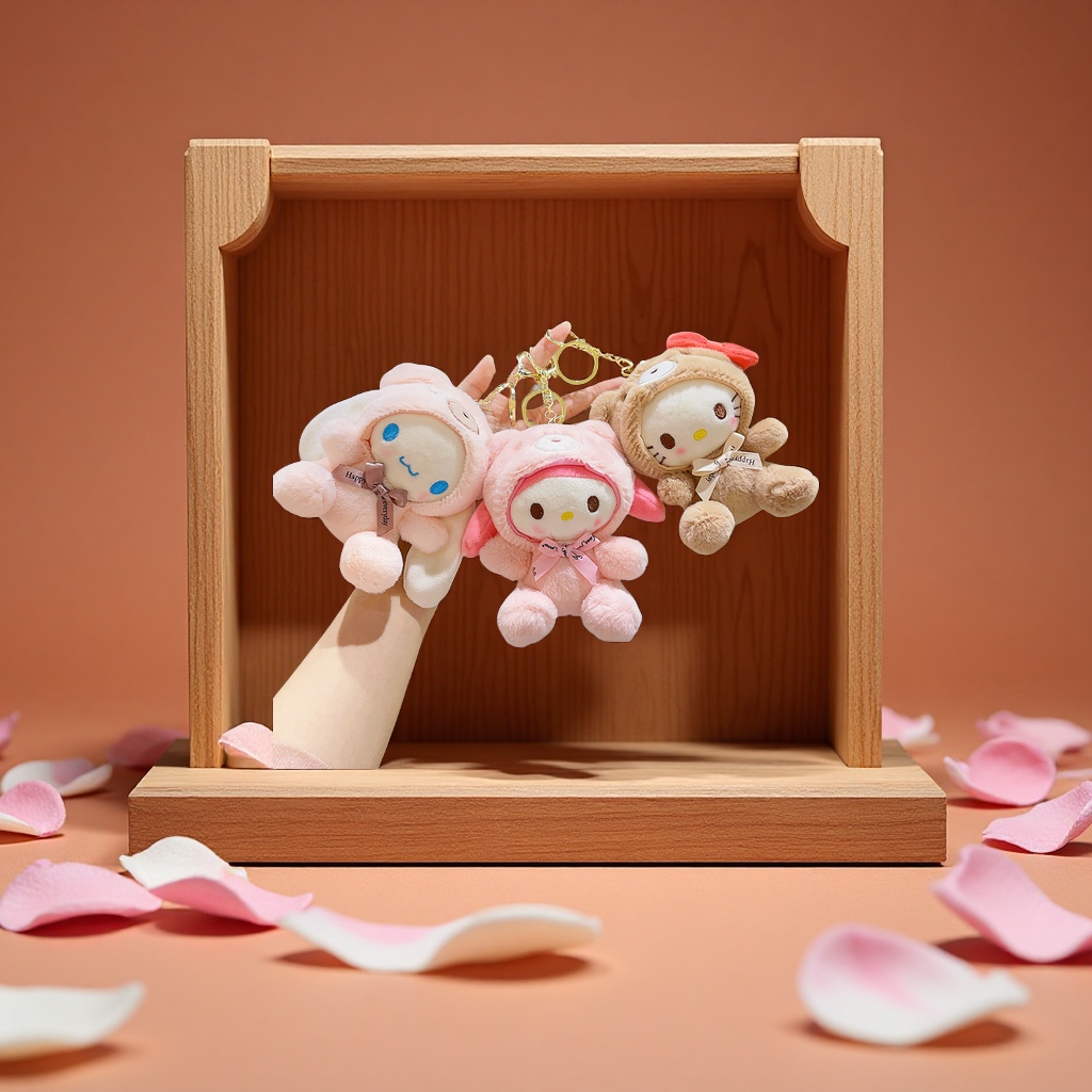 可爱变装小熊毛绒挂件娃娃批发美乐蒂卡通钥匙扣毛绒玩具公仔儿童礼物