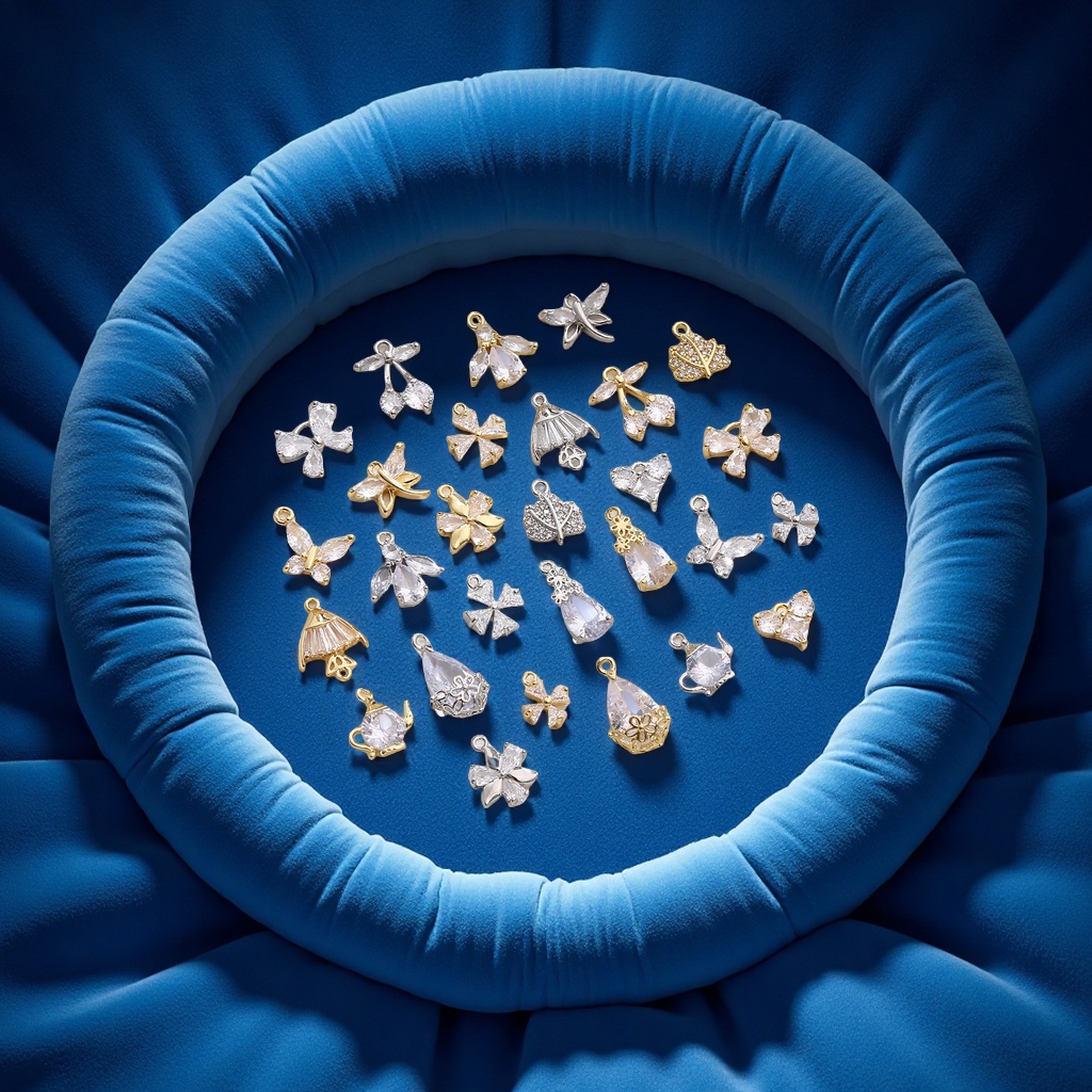 微镶锆石蝴蝶吊坠轻奢DIY手工手链耳钉动物饰品配件发簪坠子批发