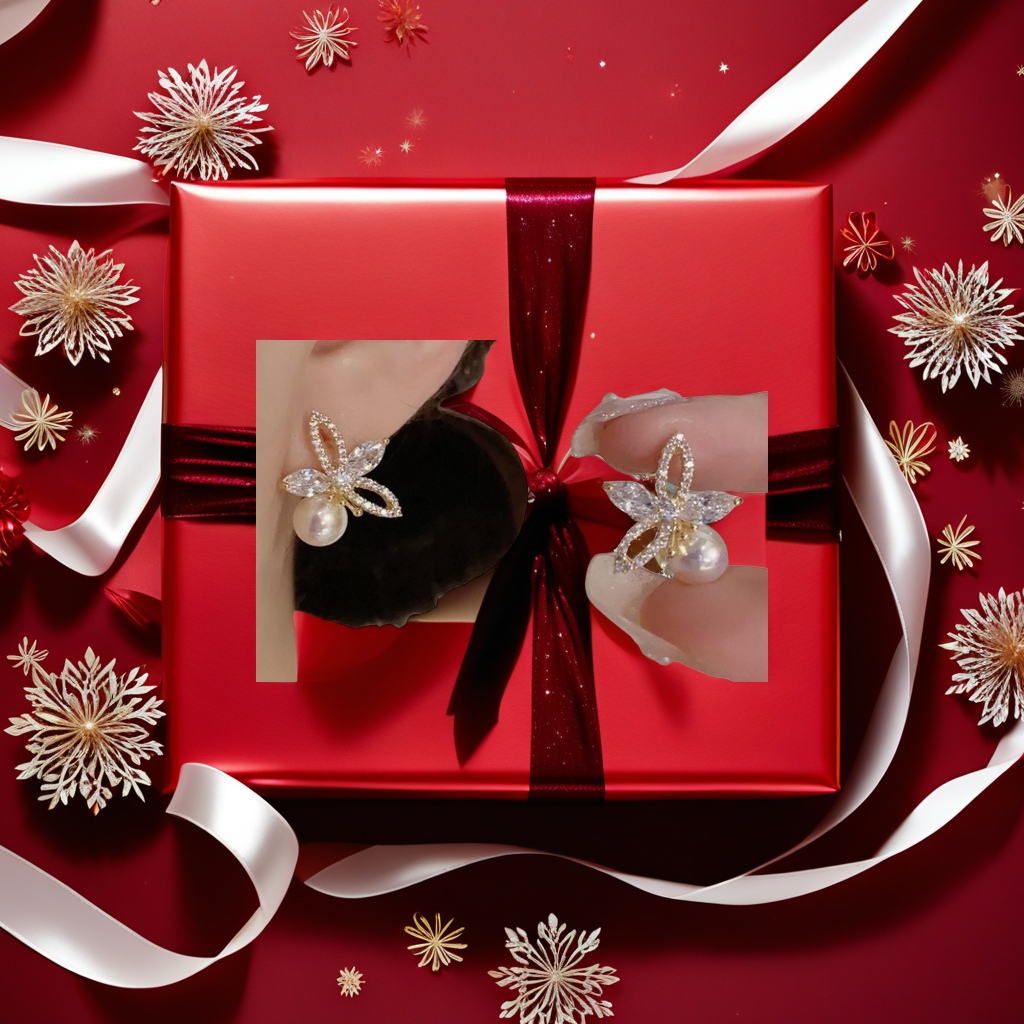 耳饰铜镶锆石点珍珠耳环时尚简约气质优雅女款配饰礼品细节图