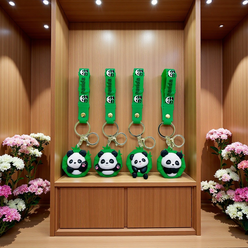 熊猫钥匙扣挂件可爱卡通创意钥匙链挂饰礼品送女生儿童时尚便携装饰品产品图