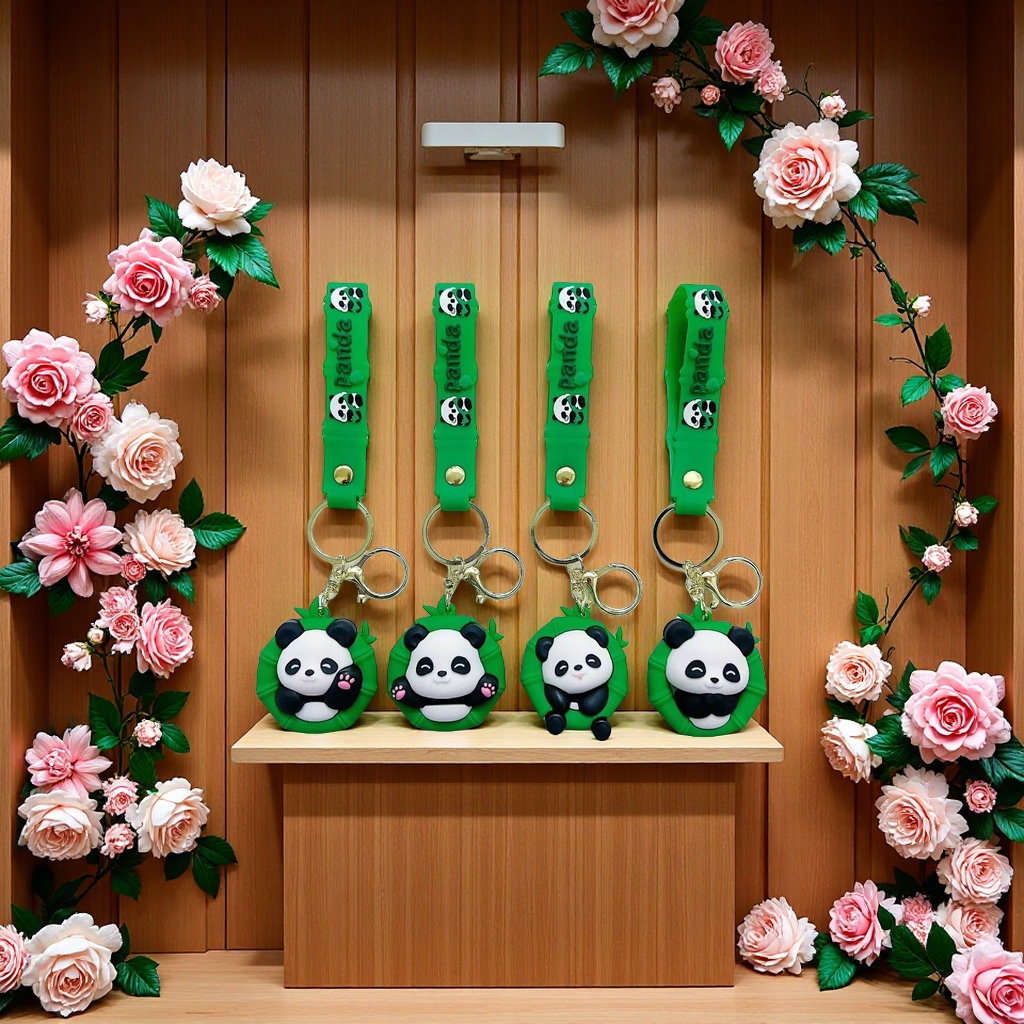熊猫钥匙扣挂件可爱卡通创意钥匙链挂饰礼品送女生儿童时尚便携装饰品