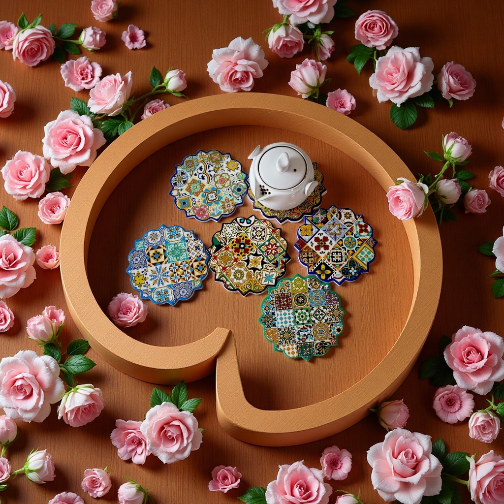 陶瓷工艺品杯垫冰箱贴餐垫创意家居装饰陶瓷杯垫防滑耐热实用精品