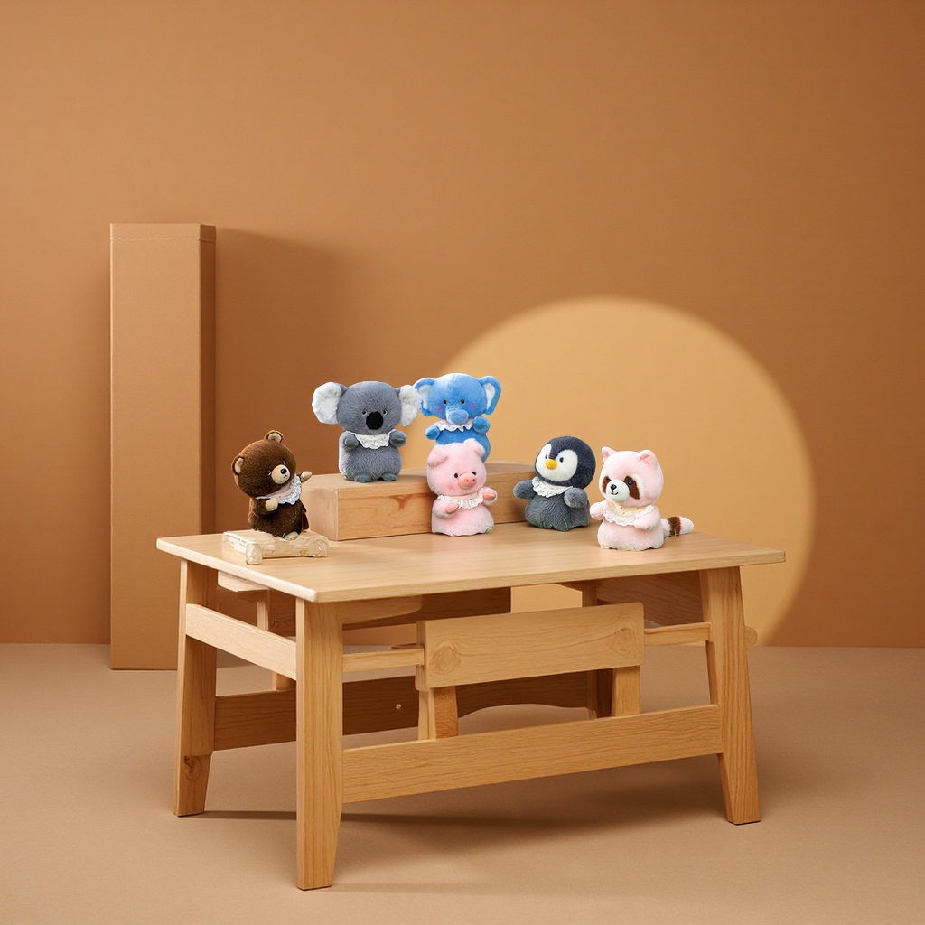 新款森林系列毛绒玩偶小熊小猪卡通治愈感书桌伴礼物娃娃公仔儿童节礼品