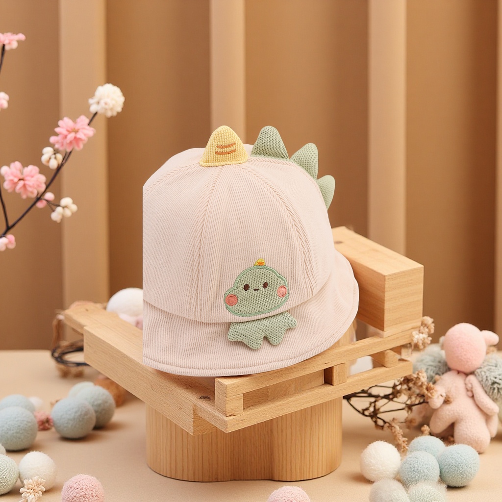 Children's fisherman hats, cute little animals, boys' and girls' Korean-style warm outdoor windproof baby hats, fashionable basin hats Specification image