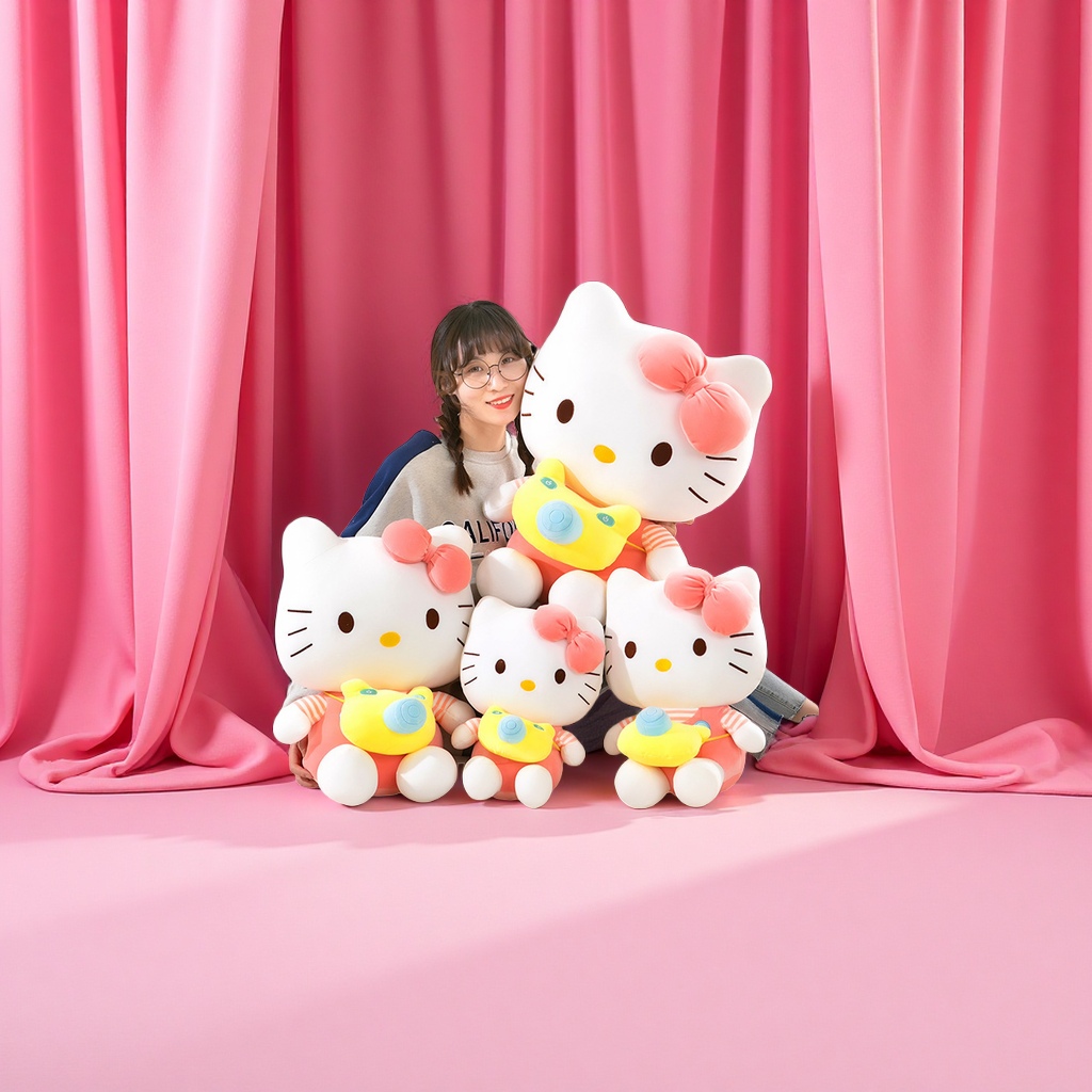 HelloKitty毛绒公仔凯蒂猫玩具可爱猫咪娃娃相机款毛绒玩偶儿童礼物