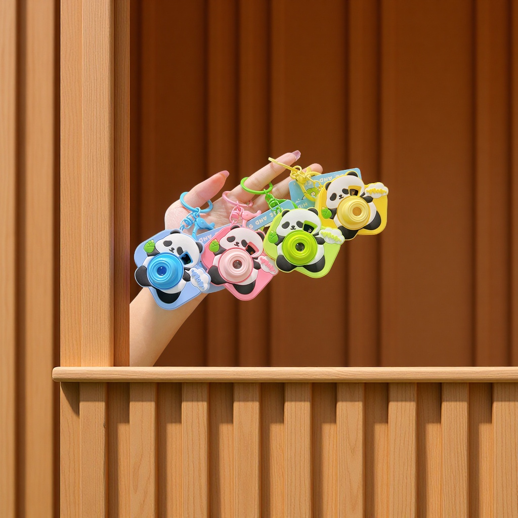 Cute cartoon red panda, projection camera, keychain, creative car bag, pendant, key chain, small gifts, wholesale accessories Item Picture