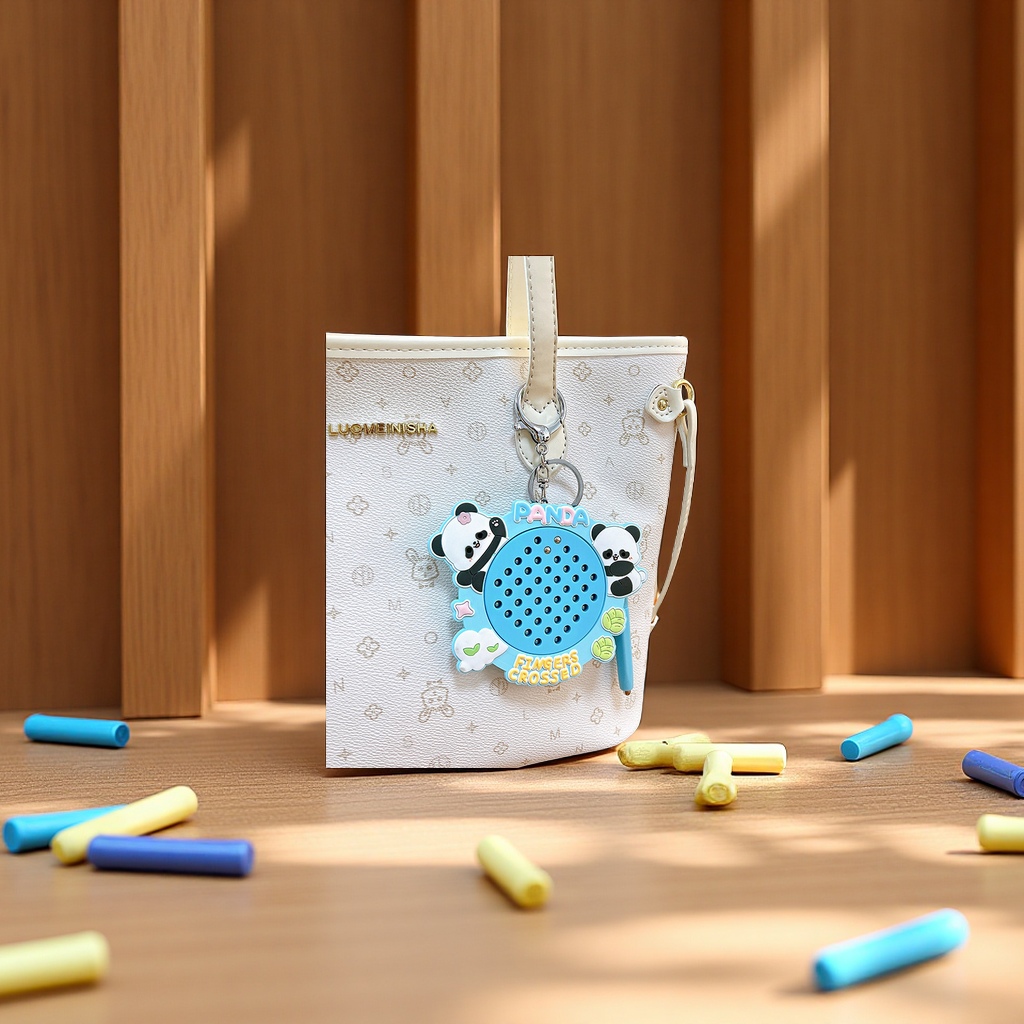 Cartoon panda magnetic drawing board, keychain, cute schoolbag pendant, fun and stress-relieving student toys, small gifts wholesale, keychain accessories Specification image