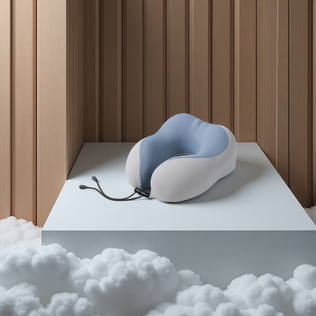 Outdoor Travel Portable U-Shaped Pillow, Neck Support Pillow, Memory Foam Ice Silk Cool Feeling Airplane Pillow, Can Be Stored For Wholesale