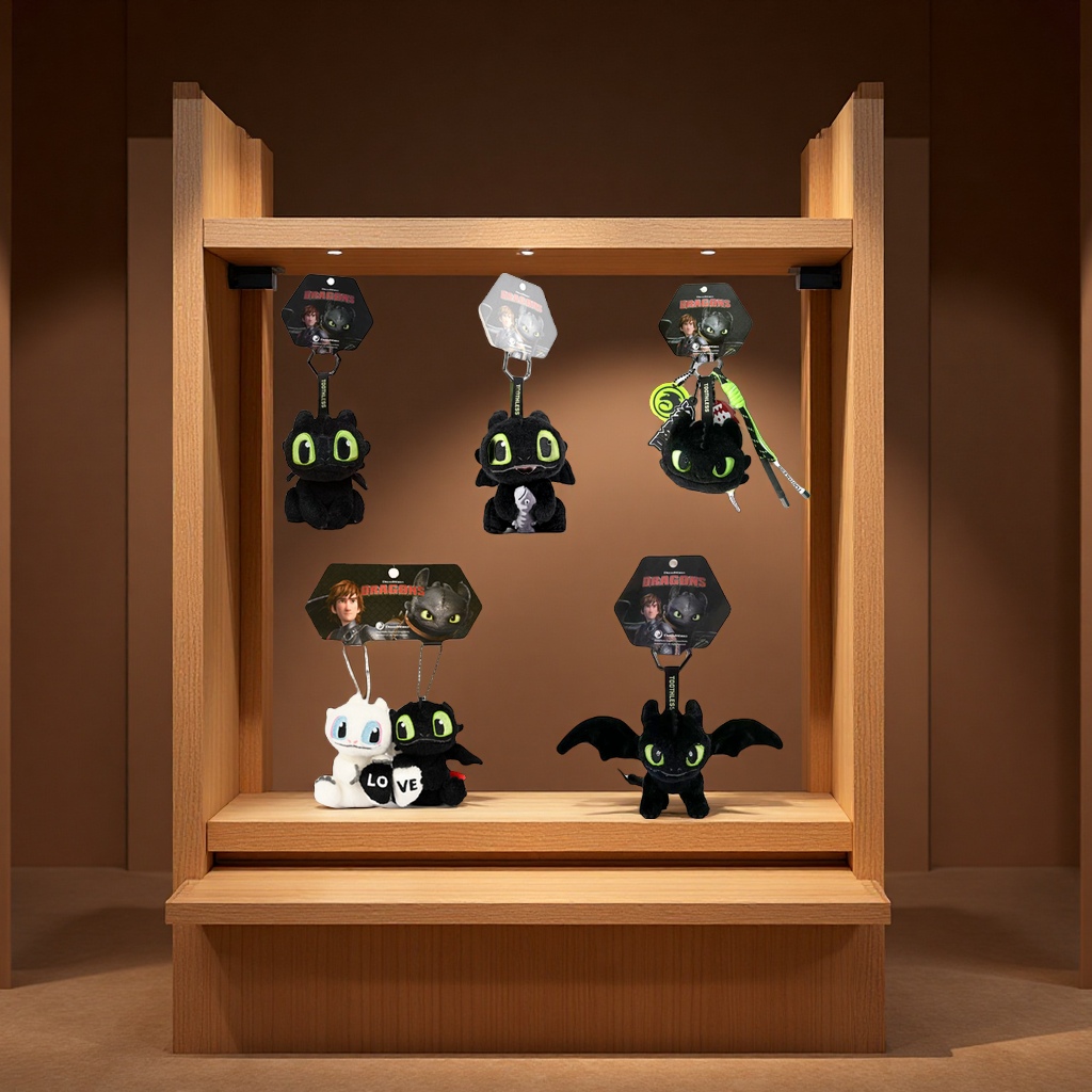 环球正版驯龙高手无牙仔系列毛绒挂件夜煞光煞玩偶包娃娃可爱公仔