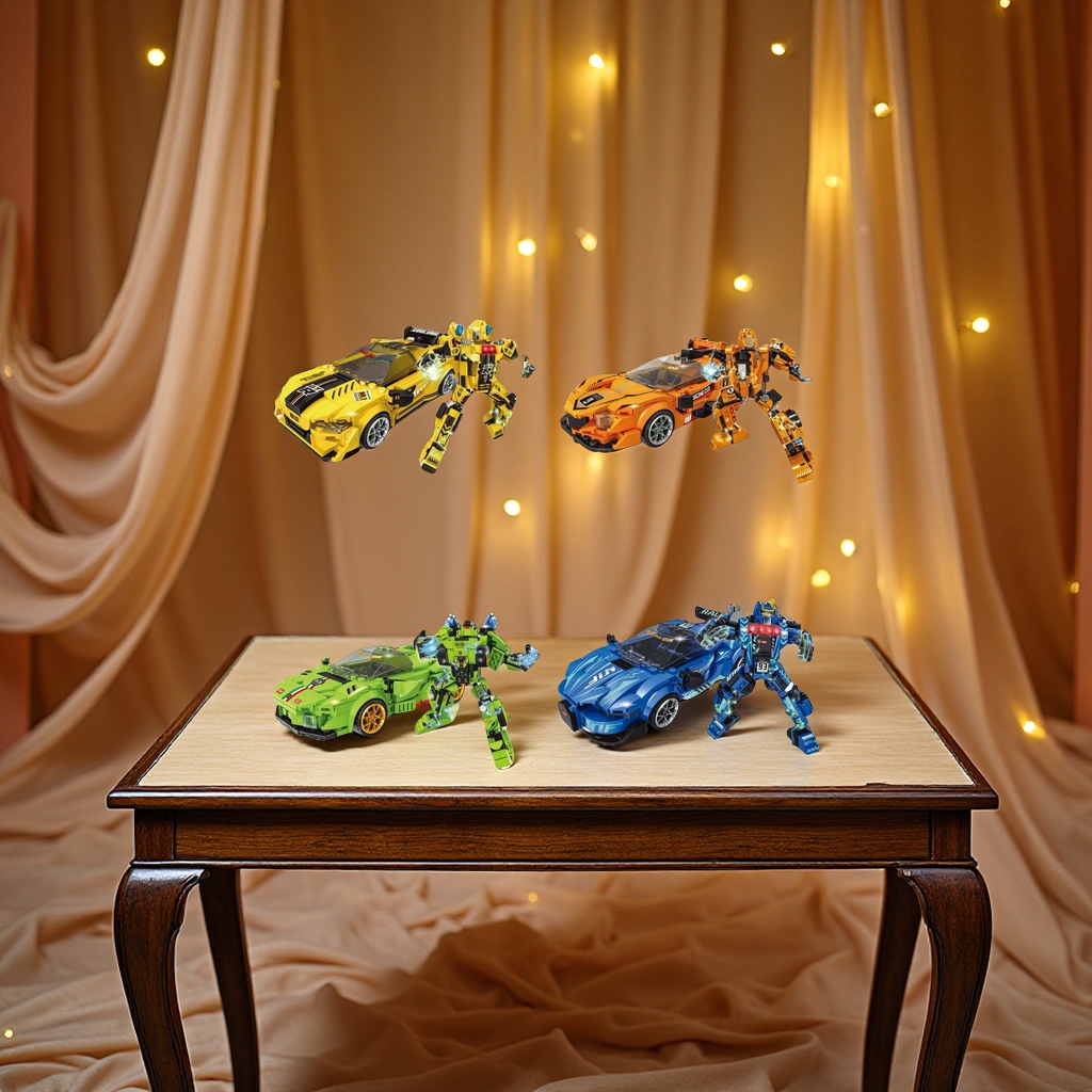 Build dinosaur stress-relieving small toys, tank Lego building Bumblebee fun building blocks, educational toys, children's gifts